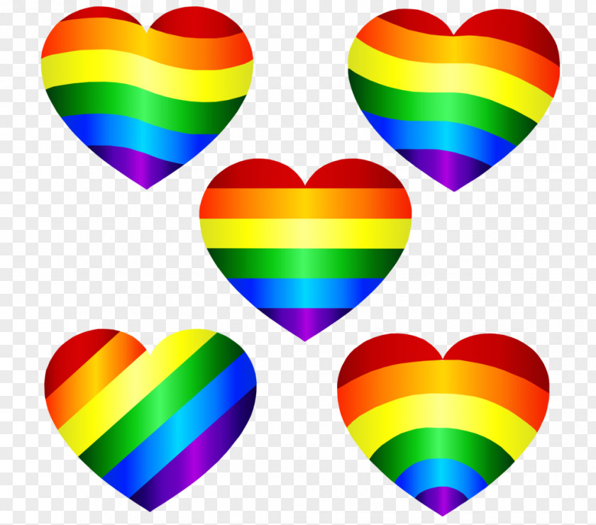 Lovely Rainbow Color Drawing Heart PNG