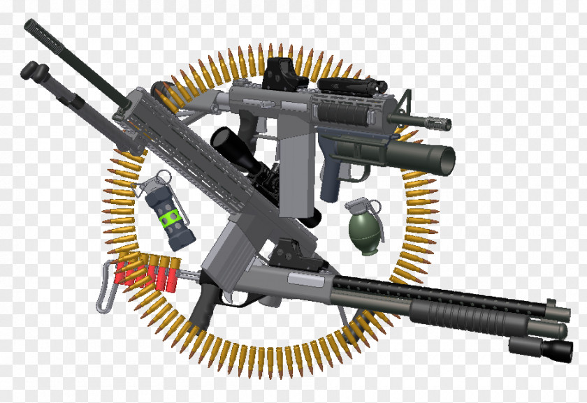 Machine Gun Firearm Ammunition Barrel PNG