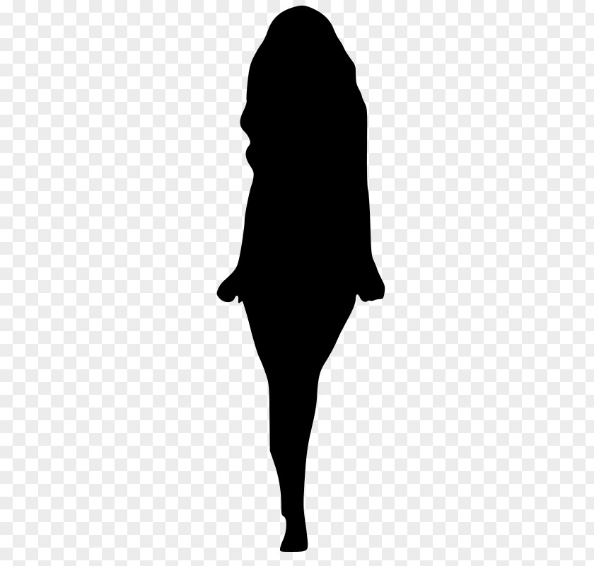 Black And White Silhouette Woman Clip Art PNG