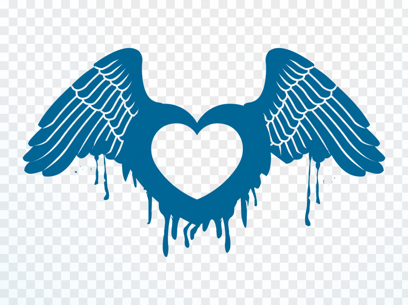 Blue Wings Heart PNG