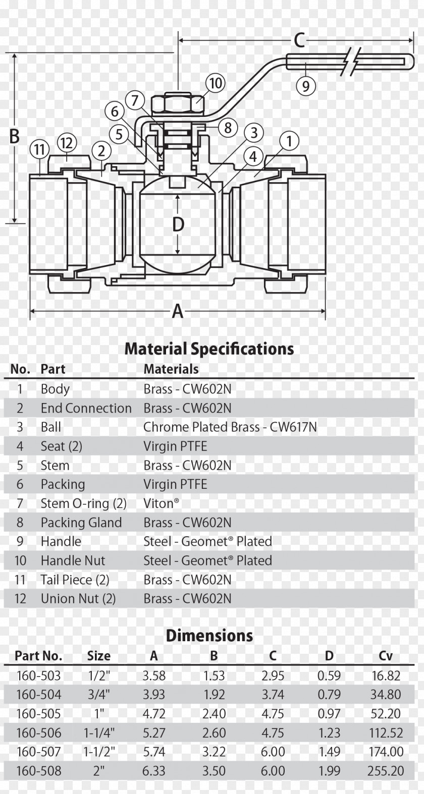 End Of Union Paper Drawing Ball Valve PNG