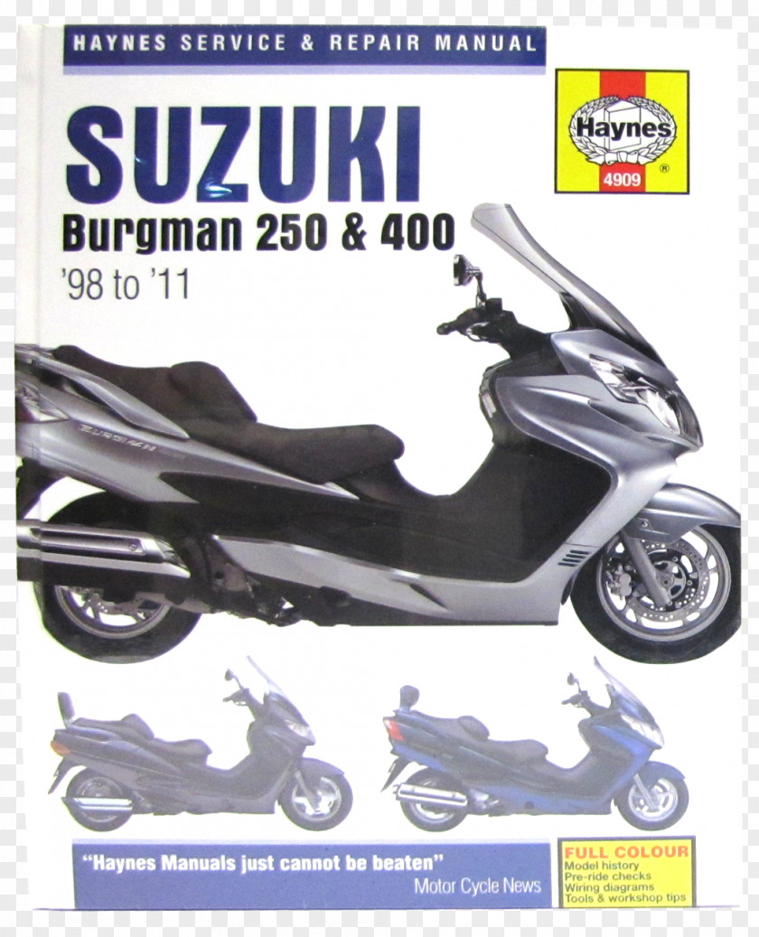 Suzuki Burgman 400 Scooter Haynes Manual PNG