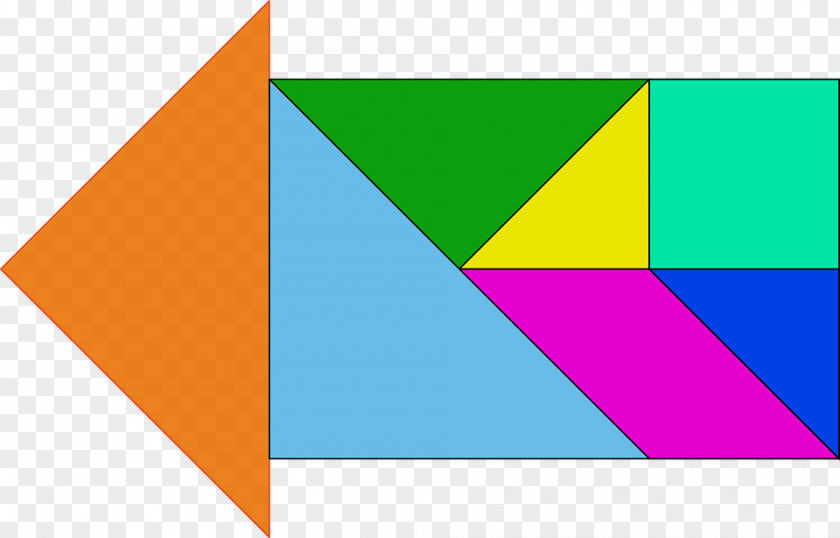 Left Arrow Color Composition Jigsaw Puzzle Tangram Shape PNG