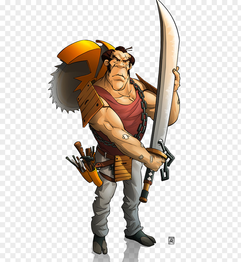Cartoon Mercenary Character Weapon PNG