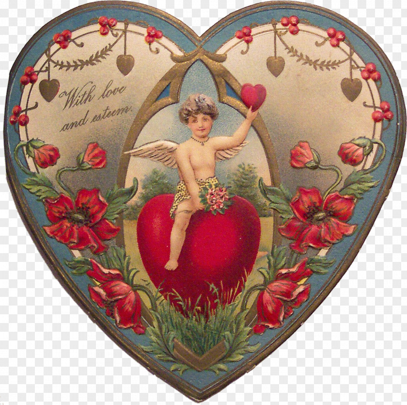 Cupid Valentine's Day Victorian Era Heart Greeting & Note Cards Clip Art PNG