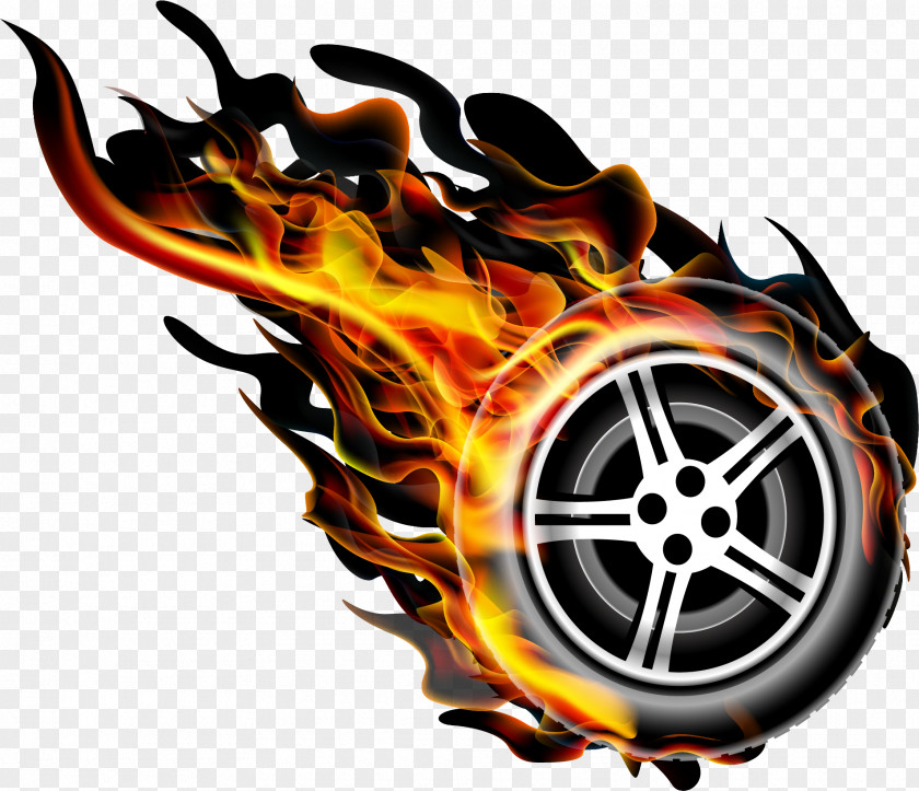 Flame Fire Wheel PNG