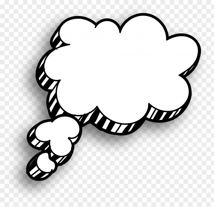Hand Painted White Clouds And Cloud Speech Balloon Drawing PNG