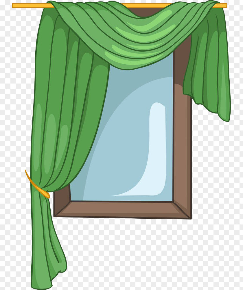 Hand Painted Windows Window Curtain House Clip Art PNG