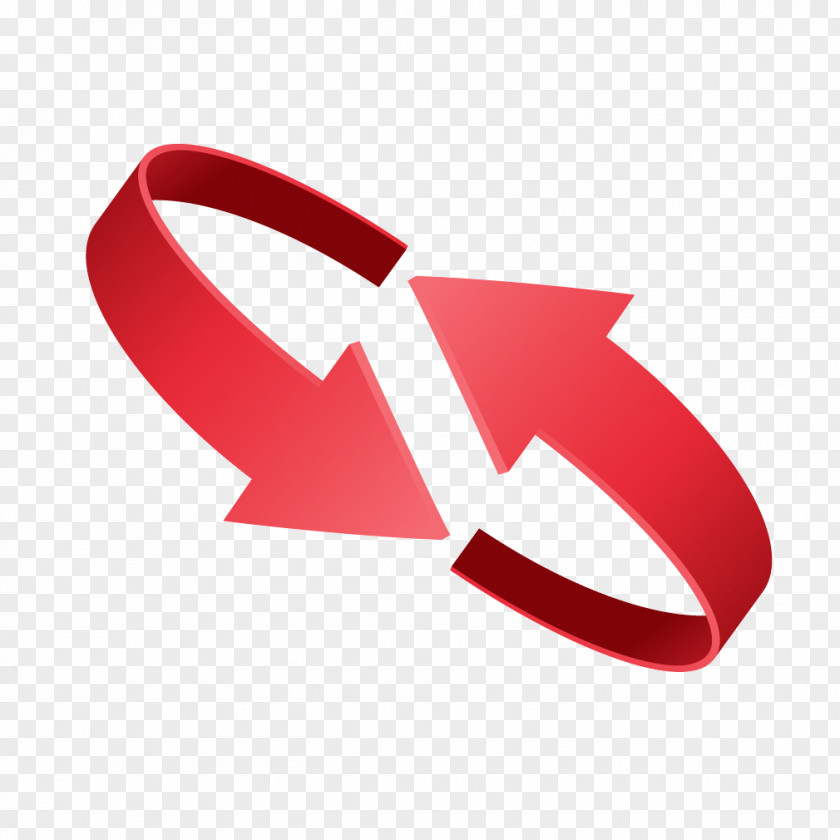 Red Three-dimensional Texture Rotation Arrow PNG