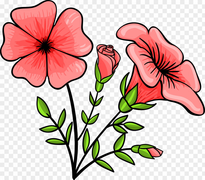Vector Floral Decoration Material Design Flower Euclidean PNG