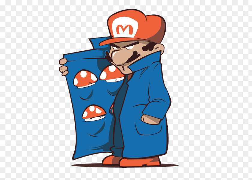 Blue Super Mario Detective Bros. World Video Game 1-up PNG