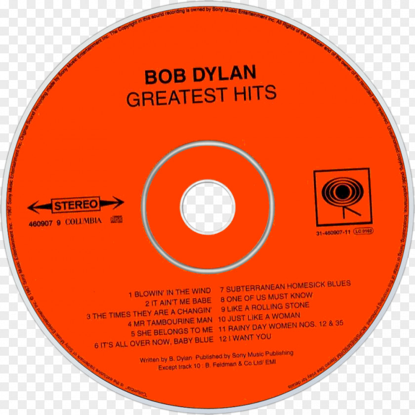 Bob Dylan's Greatest Hits Volume 3 Musician Compact Disc PNG