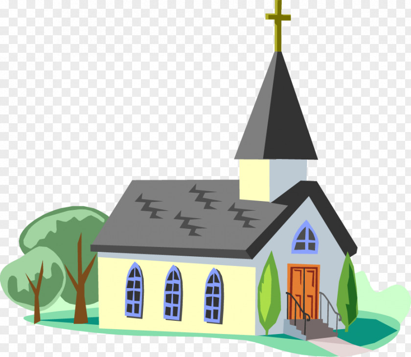Cartoon Church Building Christ Holy Faith United Methodist Elon Community UCC Trenton Missionary Baptist PNG