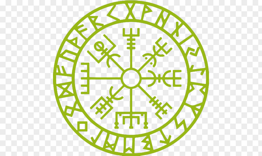 Symbol Runes Vegvísir Old Norse Viking Mythology PNG