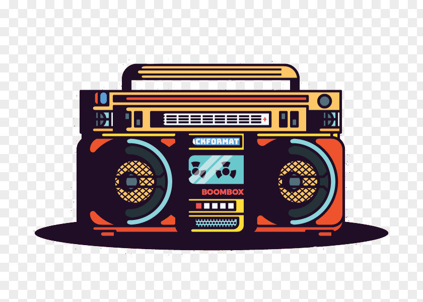 Radio Boombox Graphic Design PNG