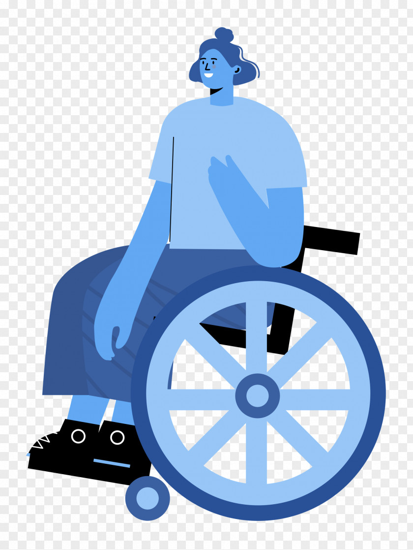 Sitting On Wheelchair Woman Lady PNG