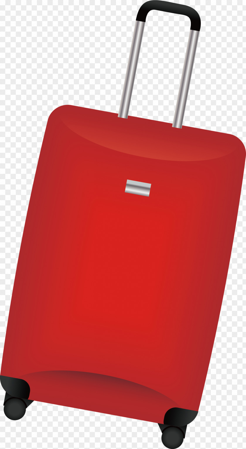 Big Red Suitcase Hand Luggage PNG