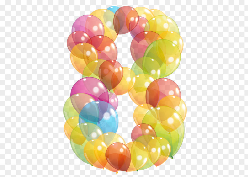 Balloon Numbers Birthday Clip Art PNG