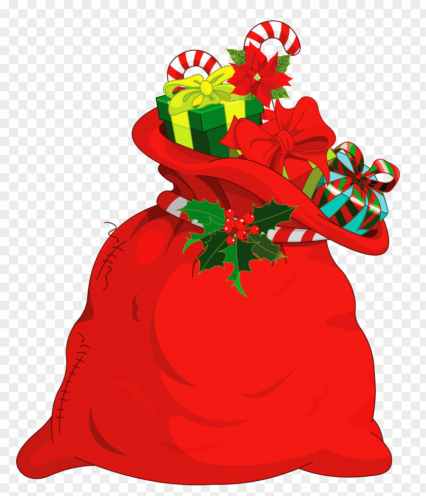 Christmas Santa Bag Picture Claus Gift Clip Art PNG