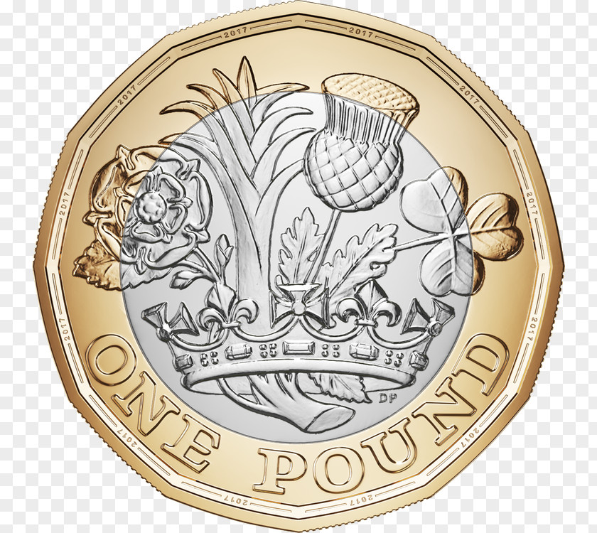 Coin Royal Mint One Pound Sterling Counterfeit PNG