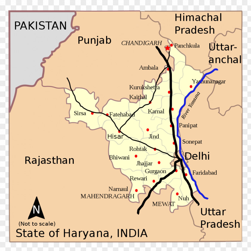 Map Sonipat Ghaggar-Hakra River Punjab Geography PNG