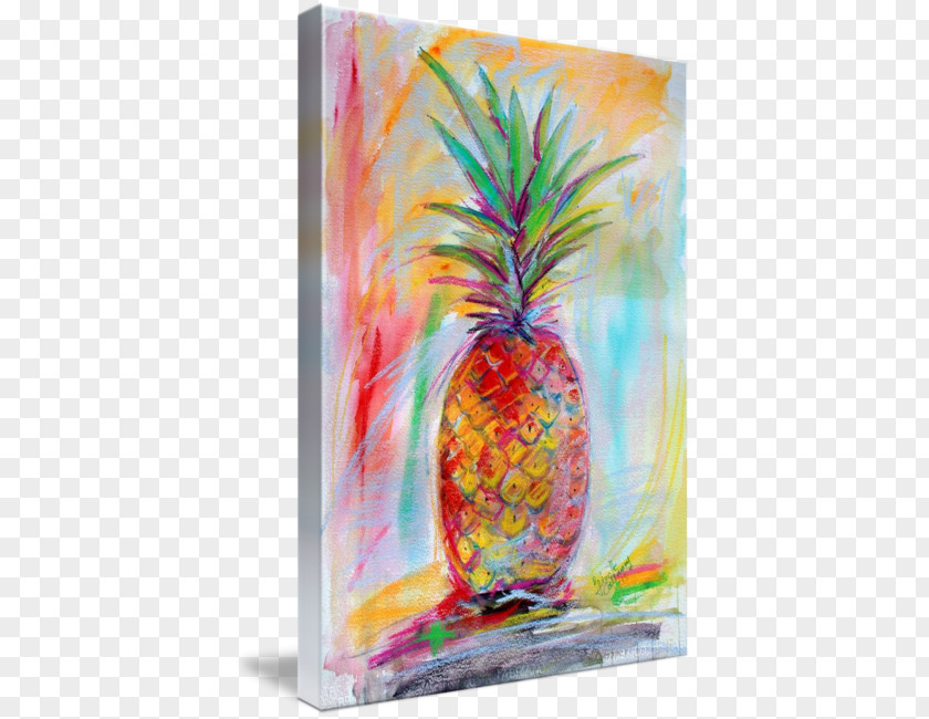 Watercolor Pineapple Acrylic Paint Still Life Painting PNG