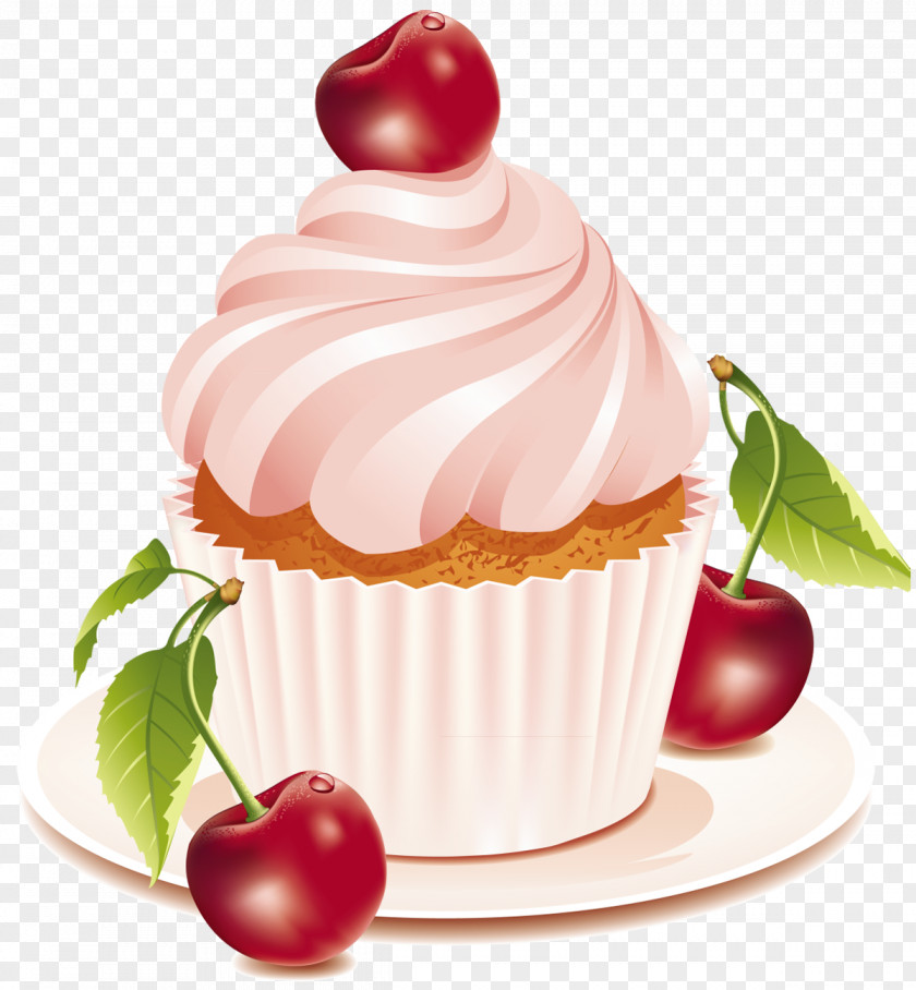 Watercolor Cake Cupcake Cherry Birthday Chocolate Sponge PNG