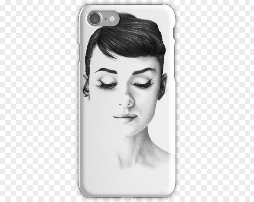 Audrey Hepburn Drawing Black And White Portrait Sketch PNG