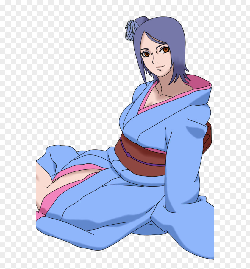 Naruto Konan Kimono Character PNG