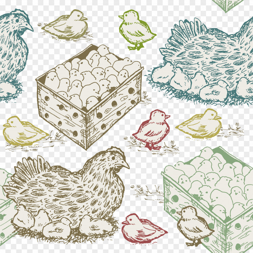 Vector Color Hand-painted Chicks Chicken Computer Graphics Illustration PNG