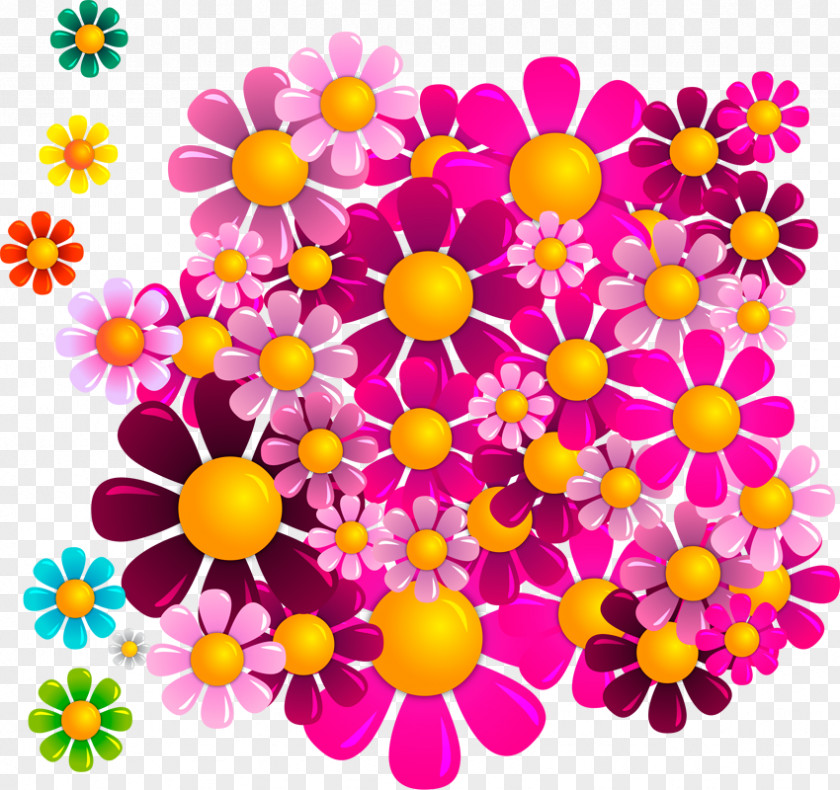 Colorful Flowers Paper Flower PNG