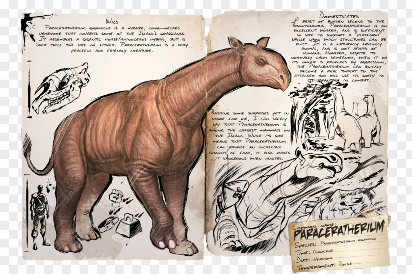 Dinosaur ARK: Survival Evolved Giganotosaurus Near Horn Beast Rhinoceros PNG