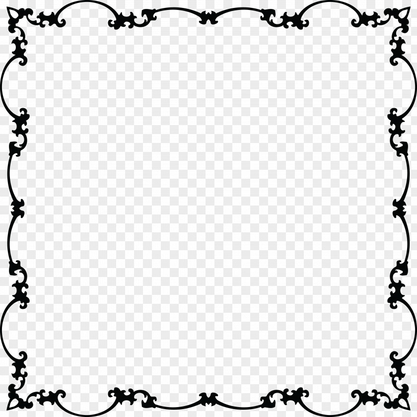 Ornament Rectangle Black And White Flower PNG
