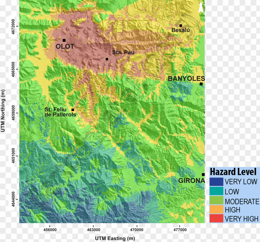 Volcano Garrotxa Volcanology Map Volcanic Field PNG