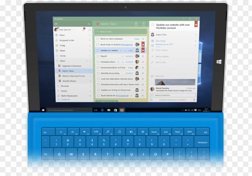 Microsoft Windows 10 Wunderlist PNG