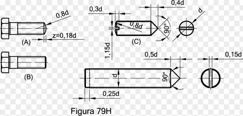 Screw Technical Drawing Threading PNG