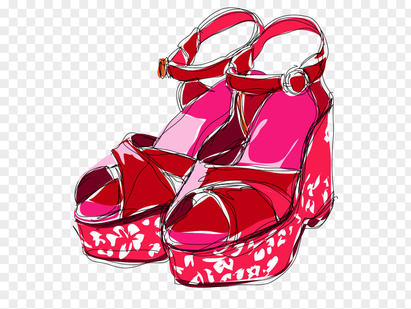 White And Red High Heels High-heeled Footwear Shoe PNG