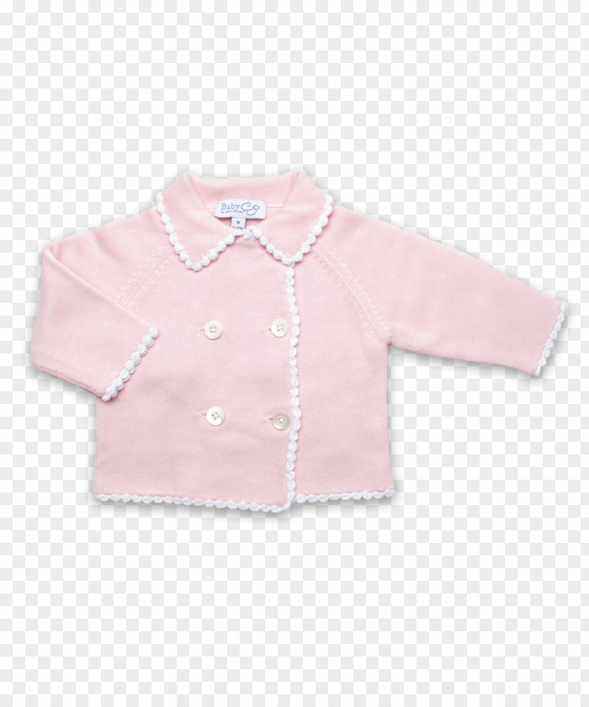 Button Sleeve Collar Outerwear Sweater Pink M PNG