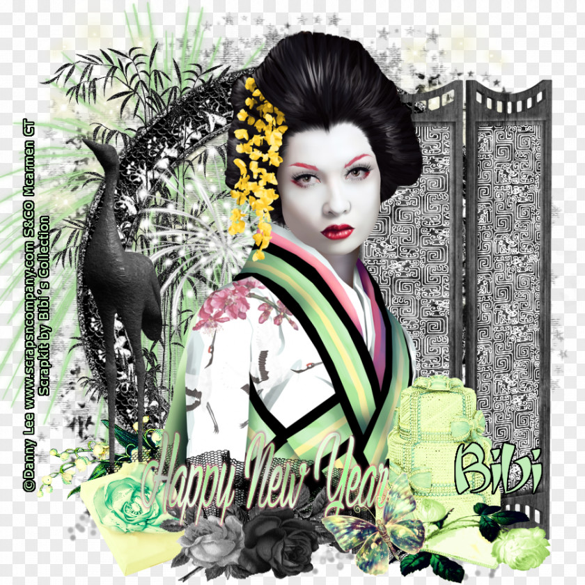 Geisha Album Cover Photomontage PNG