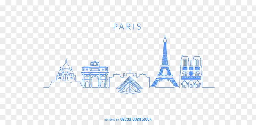 Paris Scenery Brand Logo Text Blue PNG
