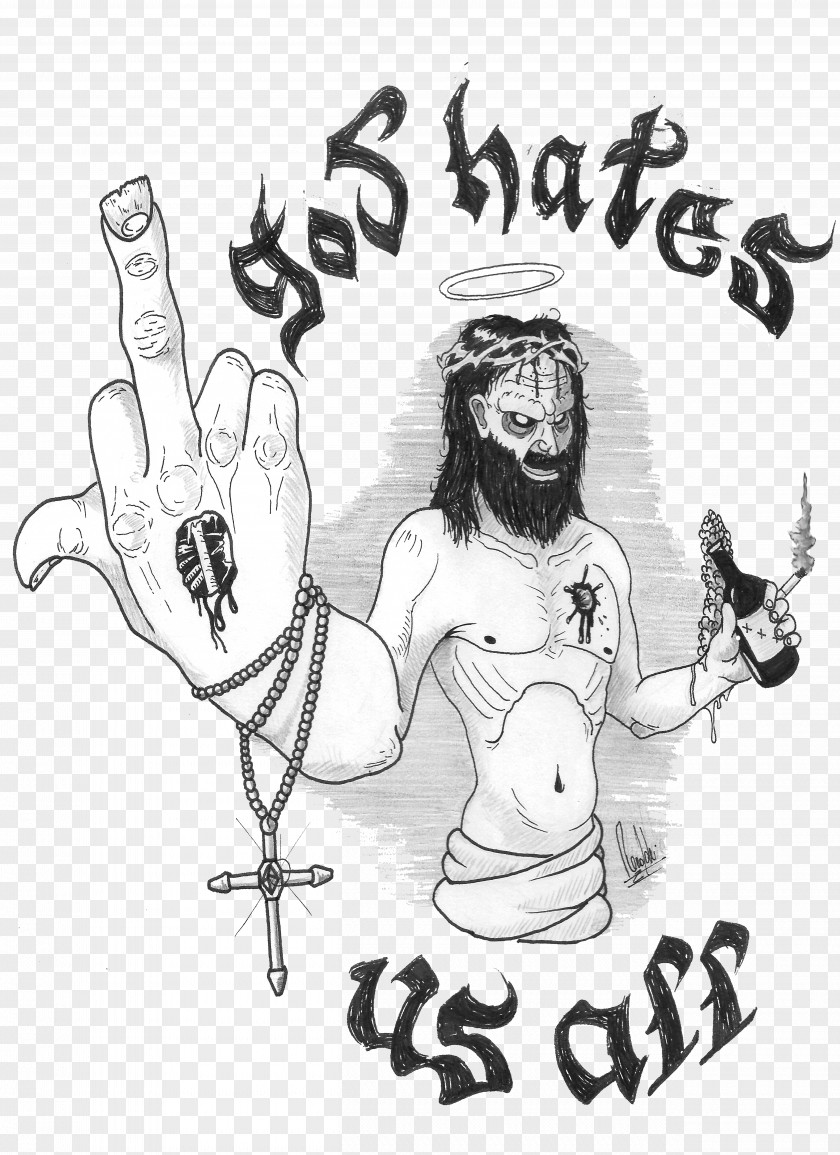 God Hates Us All Slayer Art Sketch PNG