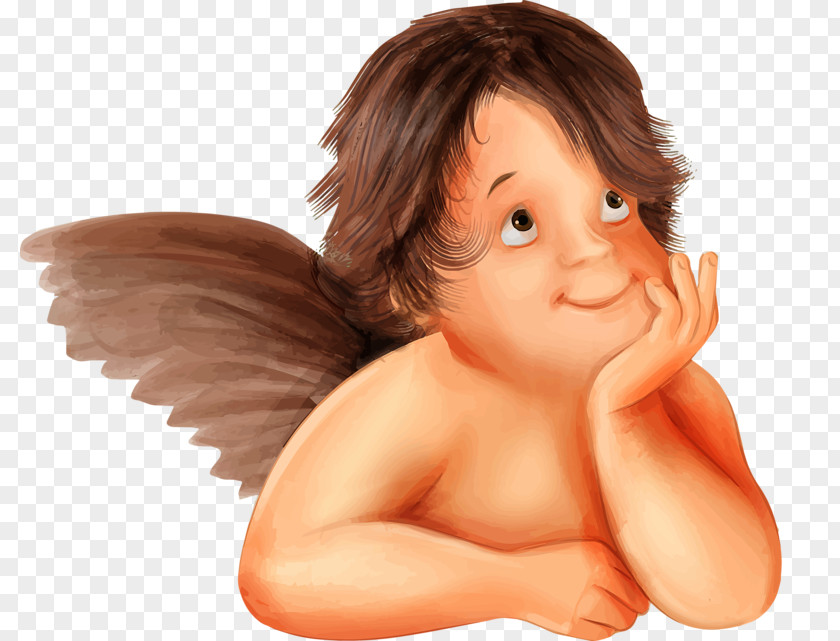 Pensive Angel Valentines Day PNG