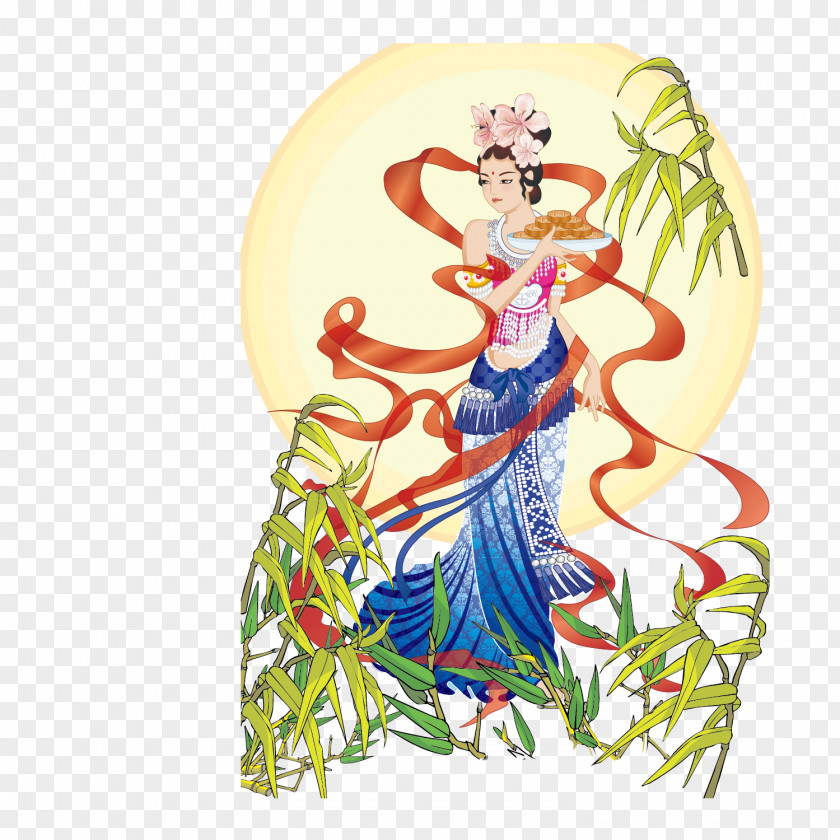 Vishu Png Festival Mooncake Mid-Autumn Chang'e Vector Graphics Image PNG