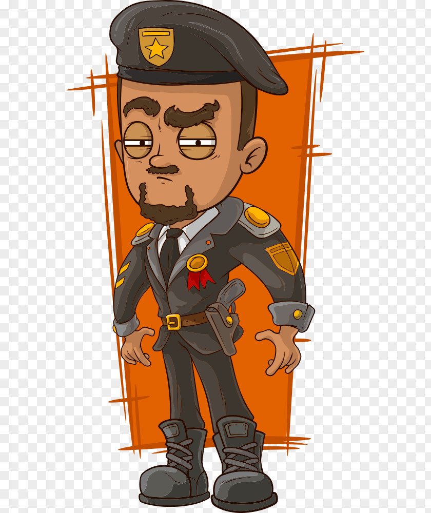 Vector Police Cartoon General Of The Army PNG