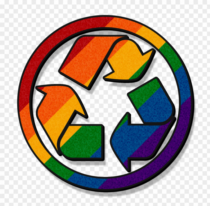 Rainbow Yellow Recycling Symbol Logo PNG