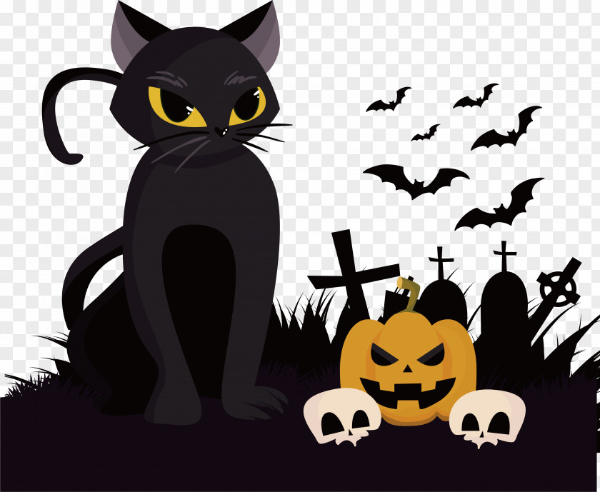 Black Grave Cat Bat Computer File PNG