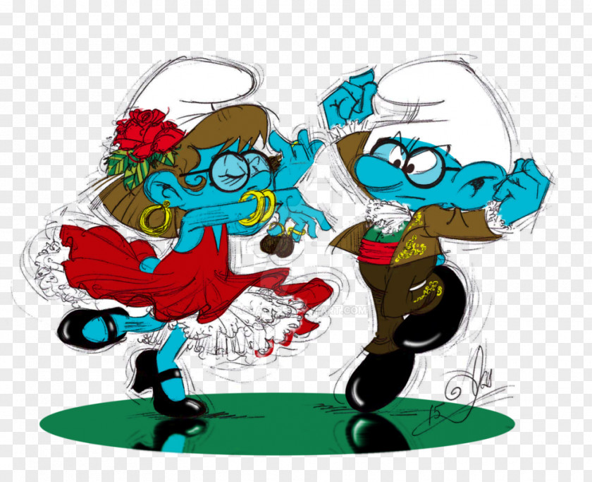 Smurfs And The Howlibird Smurfette Brainy Smurf Flamenco Art PNG