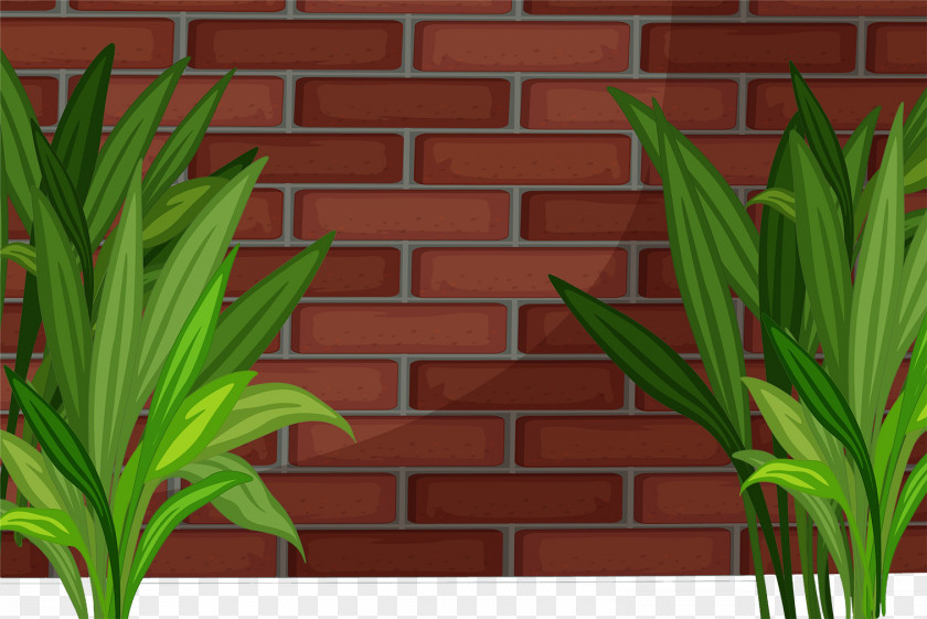 Vector Illustration Red Brick Wall And Green Grass Photography Royalty-free PNG