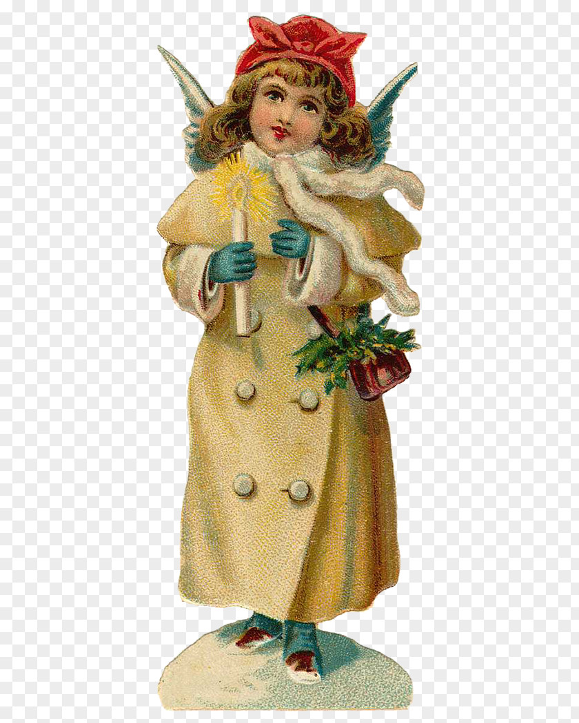 Victorian Angel Christmas Collage Santa Claus Clip Art PNG