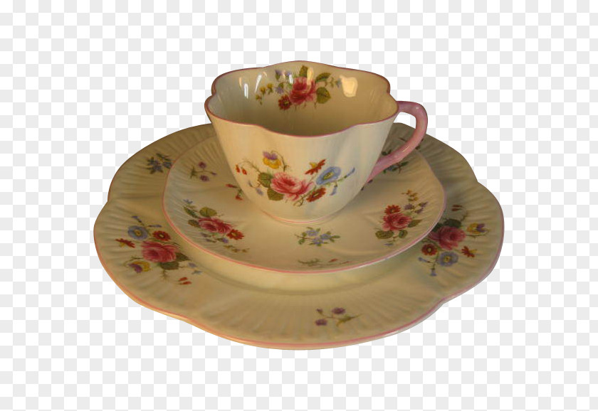 Plate Coffee Cup Saucer Porcelain Tableware PNG